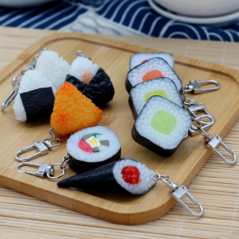 Seaweed Snack - 模擬食品ペンダント PVC 海藻パンおにぎりモデルキーホルダー車のキーチェーンペンダントキーホルダークリエイティブ装飾ギフト