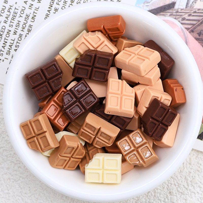 Chocolate Snack - 30 個新しいかわいい樹脂漫画模擬チョコレート、クッキー、葉、手紙シリーズフラットバックスクラップブッキング DIY ジュエリークラフト