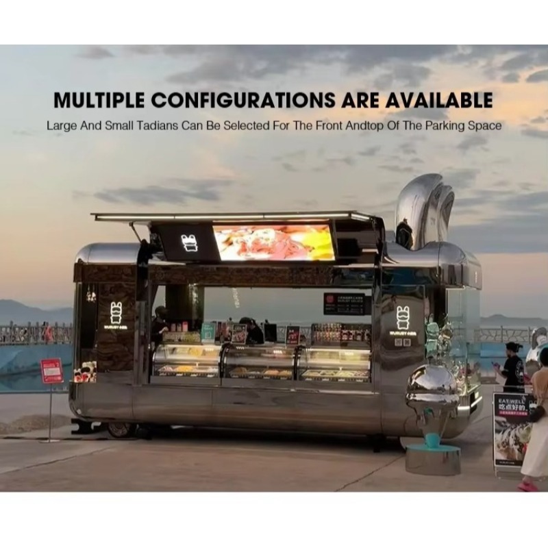 Food Snacks Catering - フードキオスク、フル装備の新型移動式フードトラック、屋外ケータリング、販売、軽食ケータリング用のビール・コーヒー販売カート