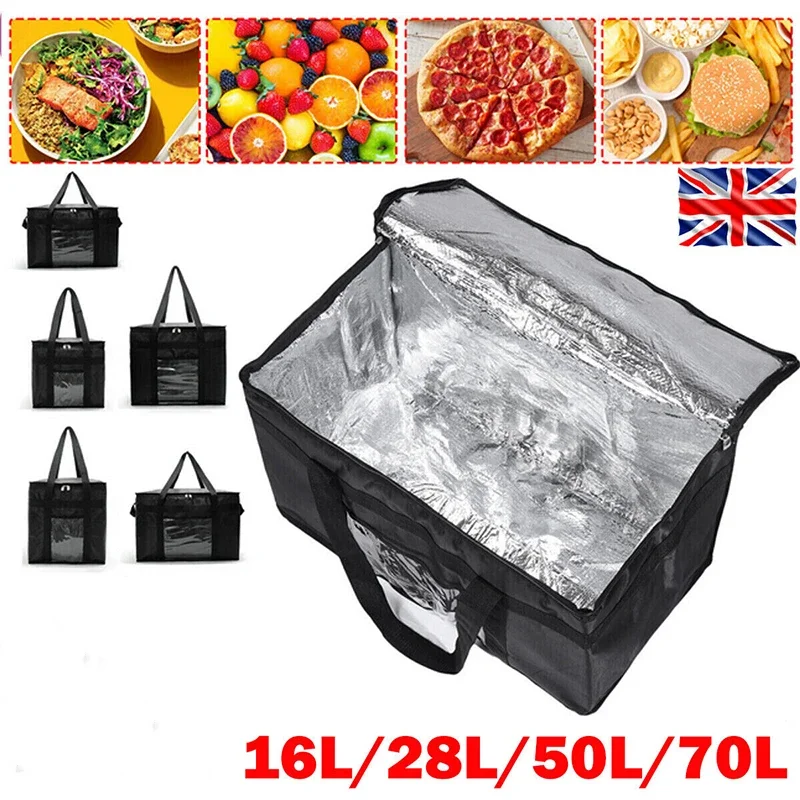 Food Snacks Delivery - 16L-70L 断熱サーマルトートバッグビッグストレージクーラー配信ジッパーサーマルケースピクニックキャンプ錫箔食品バッグ