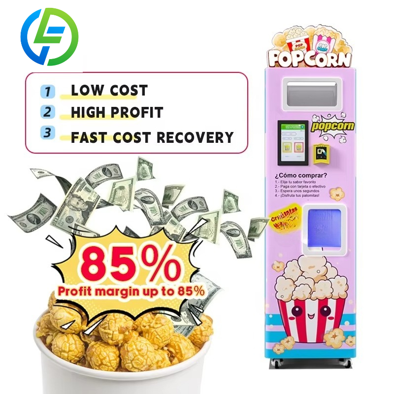 Popcorn - カスタマイズ可能な工場向けインテリジェント管理ポップコーンメーカー、多様な決済方法を備えた自動ポップコーン販売機