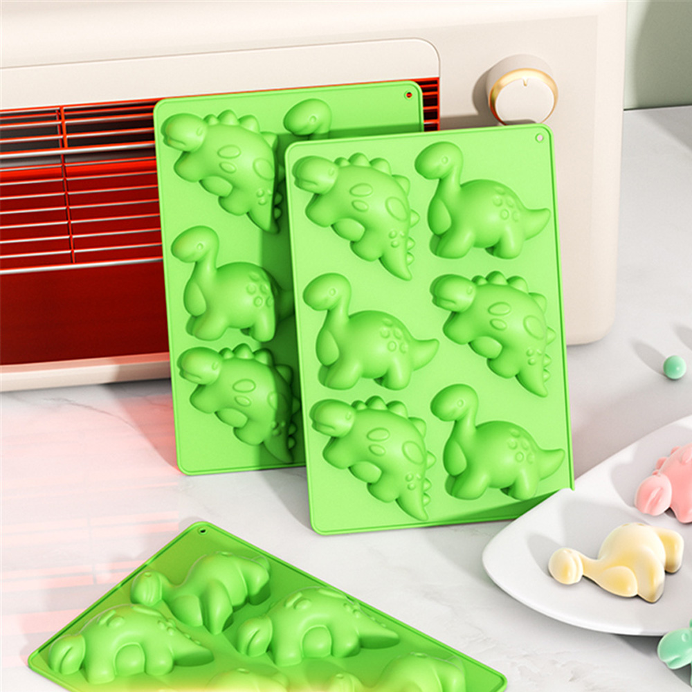 Gummy Candy - 恐竜シリコーンケーキ型チョコレートグミ型トレイ 6 グリッドキャンディグミ型ケーキデコレーションツール DIY 恐竜石鹸型