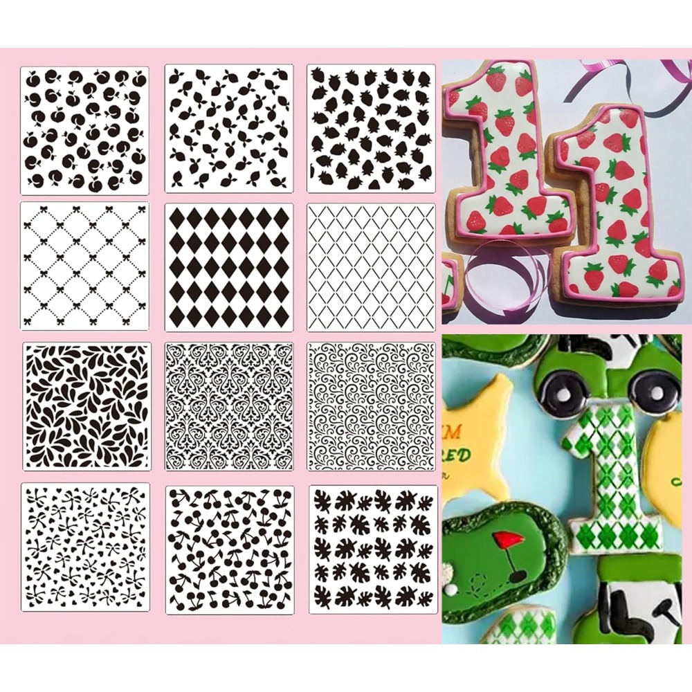 12個入りクッキーステンシルセット 花柄・果物柄・幾何学模様 - Cookies Pack のレビューと価格