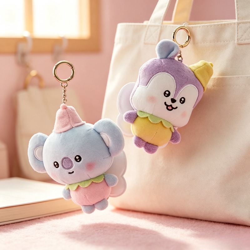 BT21 桜の花シリーズ ぬいぐるみキーホルダー かわいい  - Cookies Pack のレビューと価格