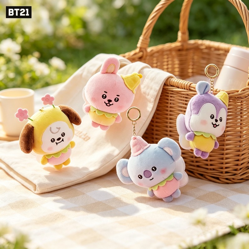 BT21 桜の花シリーズ ぬいぐるみキーホルダー かわいい  - Cookies Pack のレビューと価格