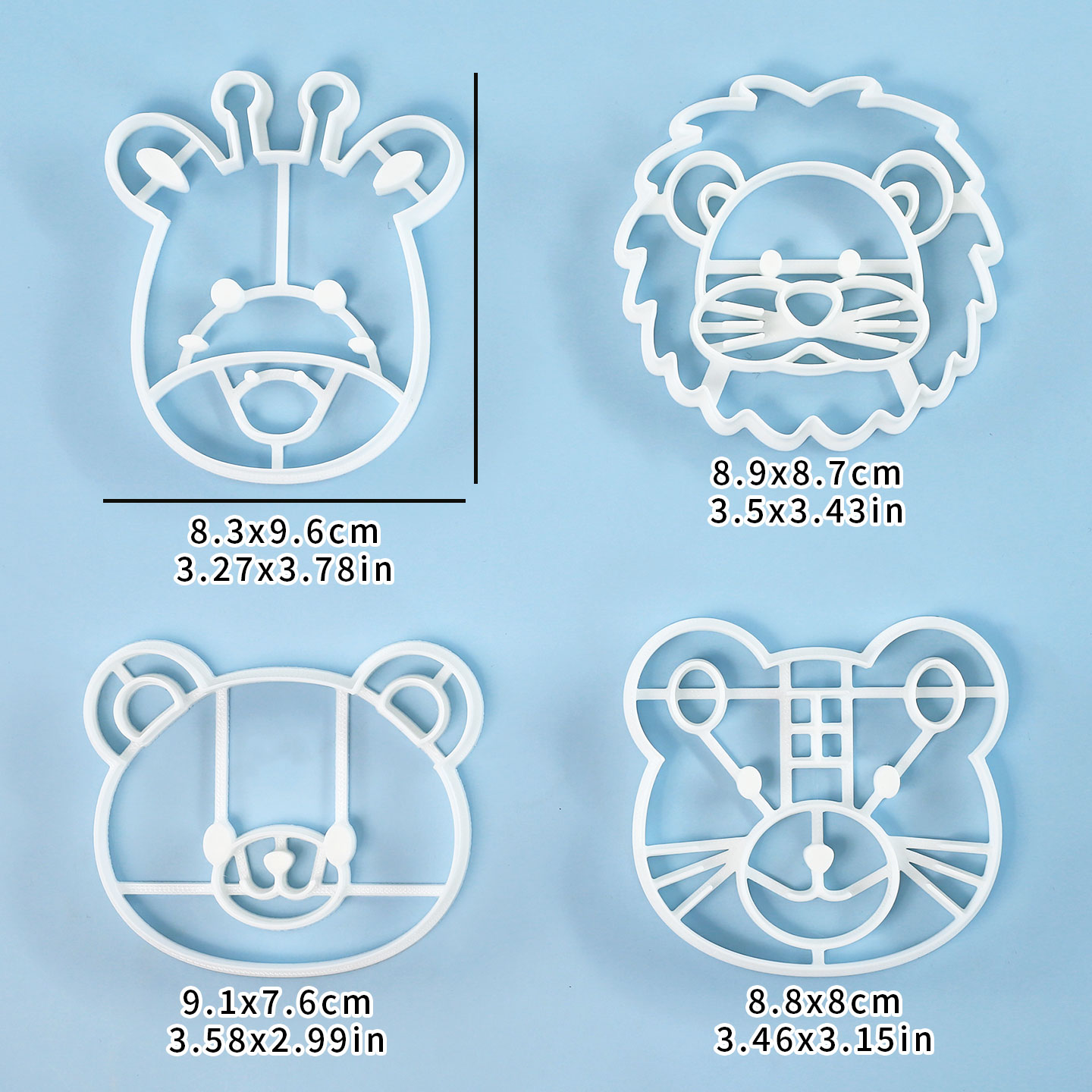 4個入り動物型クッキーカッターセット 3Dキュートなライオン - Cookies Pack のレビューと価格