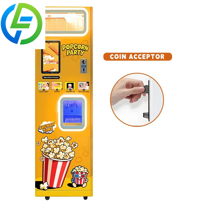 カスタマイズ可能な熱風式全自動コイン式ポップコーン製造機、フ - Popcorn のレビューと価格