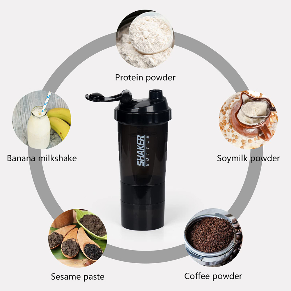 3層シェーカープロテインボトルパウダーシェイクカップウォータ - Protein Bar のレビューと価格