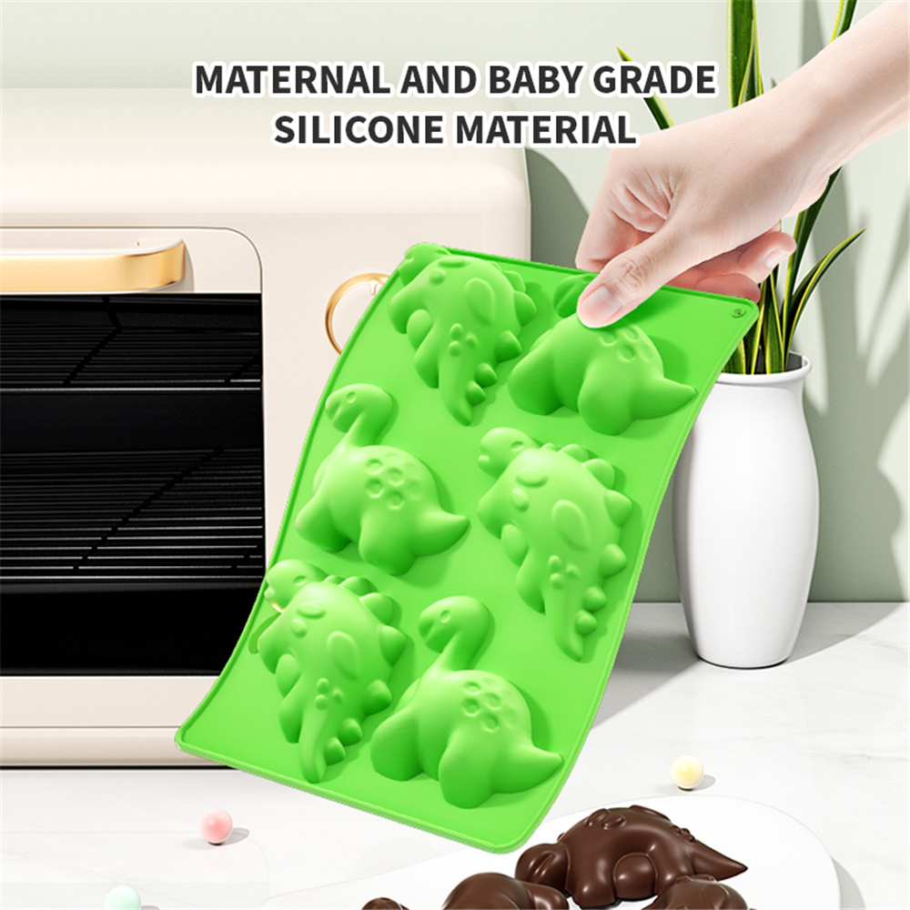 恐竜シリコーンケーキ型チョコレートグミ型トレイ 6 グリッド - Gummy Candy のレビューと価格